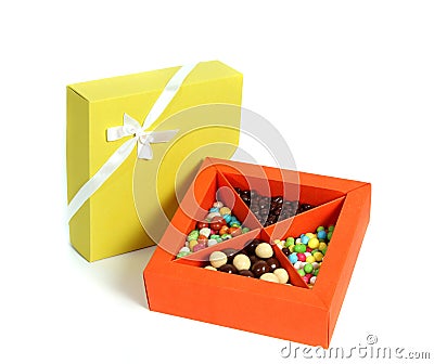 Bonbonniere candy selection on a white background Stock Photo