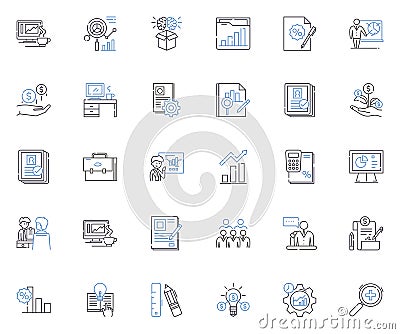 Bond funds line icons collection. Investments, Interest, Yield, Stability, Diversification, Fixed-income, Income vector Vector Illustration