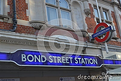 Bond Street underground station Editorial Stock Photo