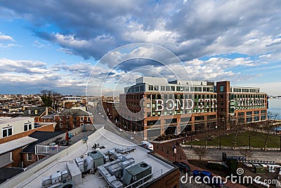 Bond Street Wharf in Fells Point in Baltimore, Maryland Editorial Stock Photo