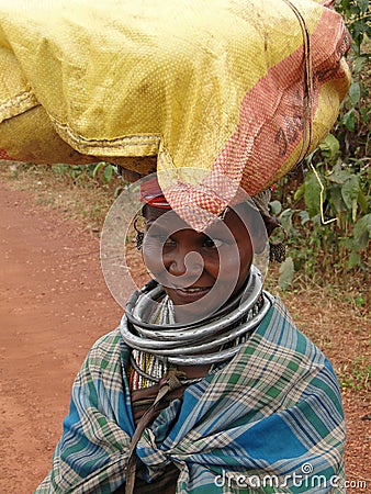 Bonda tribal woman poses for a portrait Editorial Stock Photo