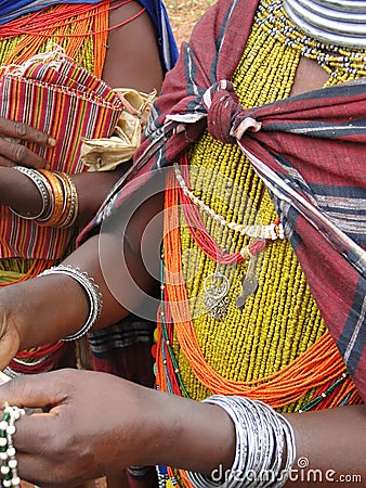 Bonda tribal women offer their handmade crafts Editorial Stock Photo