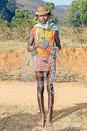 Bonda tribal young female Editorial Stock Photo