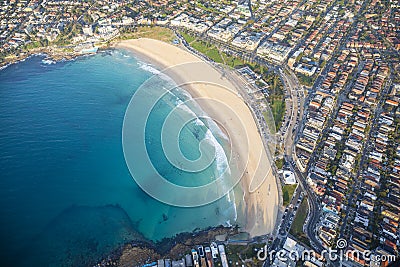 Bondi Beach, Sydney Australia by Helicopter Stock Photo