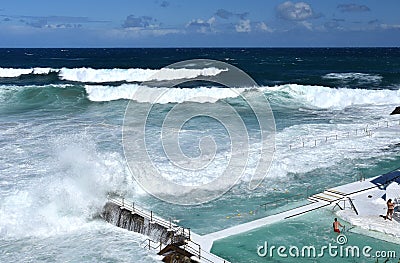 Bondi Iceberg's swimming pools with ocean view Stock Photo