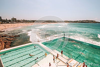 Bondi Icebergs and Bondi Beach in Sydney, Australia Editorial Stock Photo