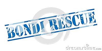 Bondi rescue blue stamp Stock Photo