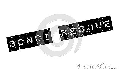 Bondi Rescue rubber stamp Vector Illustration