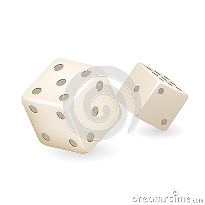 Bone dice 3d realistic casino gambling game deisgn isolated icon vector illustration Vector Illustration