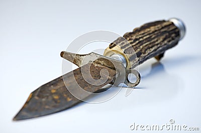 Bone Handle knife Stock Photo