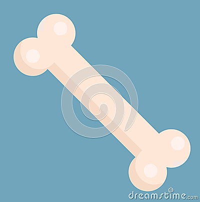Bone icon, flat, cartoon style. Bones toy for dogs on white background. Vector illustration, clip-art. Vector Illustration