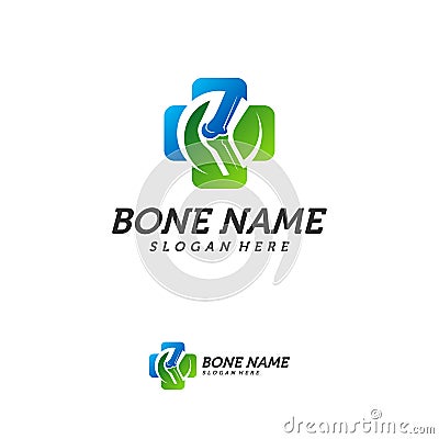 Bone Plus logo. Healthy bone Icon. Knee bones and joints care protection logo template. Medical flat logo design. Vector of human Vector Illustration