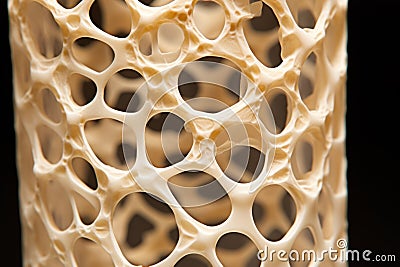 Bone tissue human skeleton under microscope cells structure medical science biology background texture magnification Stock Photo