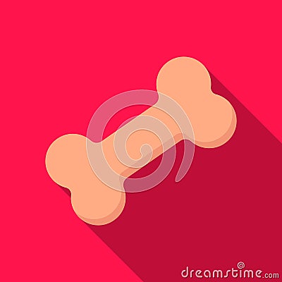 Bone vector icon in flat style for web Vector Illustration