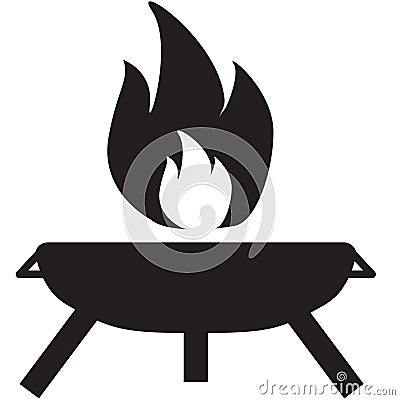 bonfire bowl icon. making campfire outdoors and traveling sign. Diwali festival symbol. flat style Vector Illustration