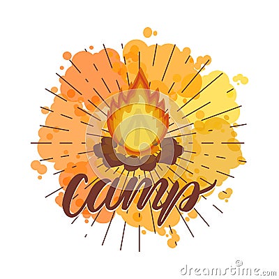 Bonfire Camp Vector Illustration