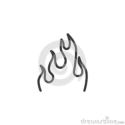 Bonfire flame line icon Vector Illustration