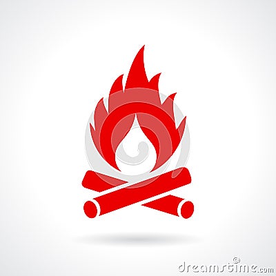 Bonfire flame vector icon Vector Illustration