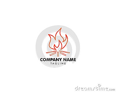 Bonfire icon logo vector illustration, Campfire logo Vector Illustration