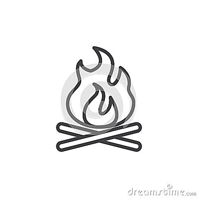 Bonfire line icon Vector Illustration