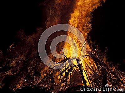 Bonfire at night Stock Photo