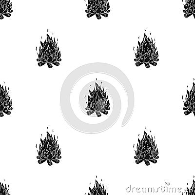 Bonfire.Tent single icon in black style vector symbol stock illustration web. Vector Illustration