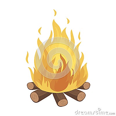 Bonfire.Tent single icon in cartoon style vector symbol stock illustration . Vector Illustration