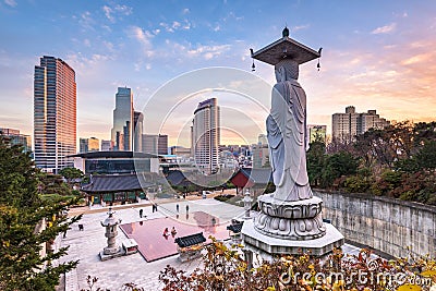 Bongeunsa temple in Seoul City, South Korea. Stock Photo