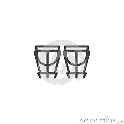 Bongo Drums line icon Vector Illustration