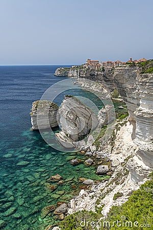 Bonifacio cityscape in a typical mistral windy day - a different perspective Stock Photo