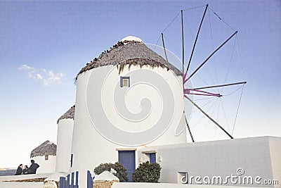 bonis windmill Mykonos Greece Editorial Stock Photo