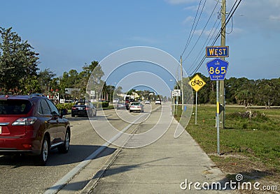 Bonita beach road during tourist season Stock Photo