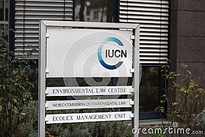 Iucn sign in bonn germany Editorial Stock Photo