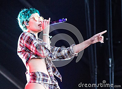 Halsey in concert at The Bonnaroo Music and Arts Festival Editorial Stock Photo