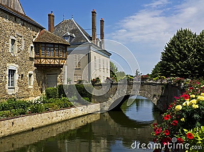 Bonneval, France, with flowers Stock Photo