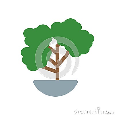 Bonsai icon vector sign and symbol isolated on white background, Bonsai logo concept Vector Illustration