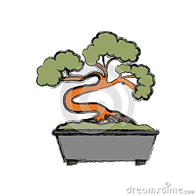 Bonsai japanese tree Vector Illustration