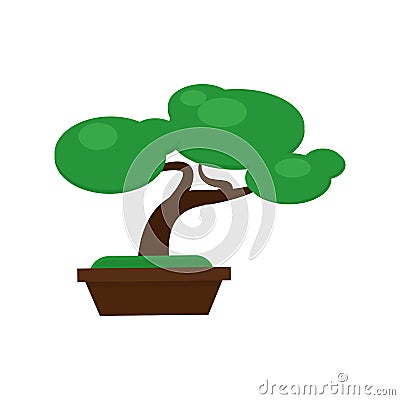 Bonsai pine tree vector illustration. Vector Illustration