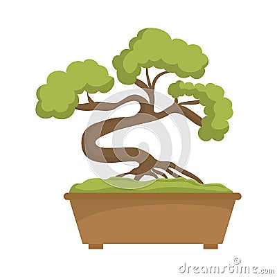 Bonsai plant icon. Japan culture. Vector graphic Vector Illustration