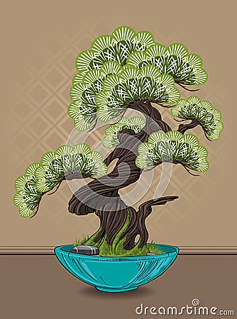 Bonsai tree Vector Illustration