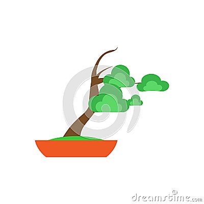 Bonsai Tree on white background ,Vector Vector Illustration