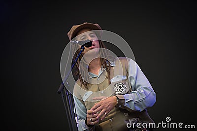 JP Cooper singing live Editorial Stock Photo