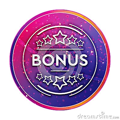 Bonus badge icon creative trendy colorful round button illustration Cartoon Illustration