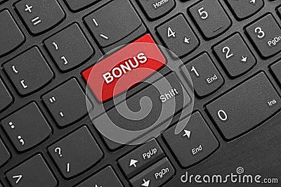 Bonus button keyboard Stock Photo