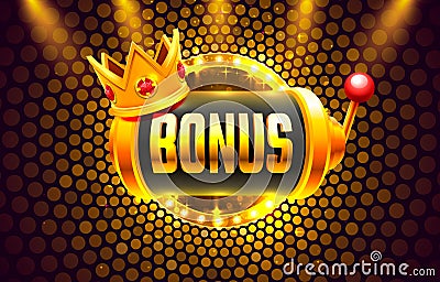 Bonus casino coin, cash machine play now. Vector Illustration