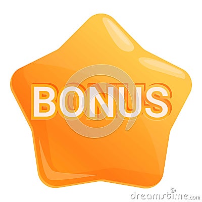 Bonus game star icon, cartoon style Vector Illustration