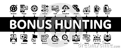 Bonus Hunting Minimal Infographic Banner Vector Vector Illustration