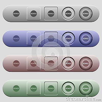 Bonus sticker icons on horizontal menu bars Stock Photo