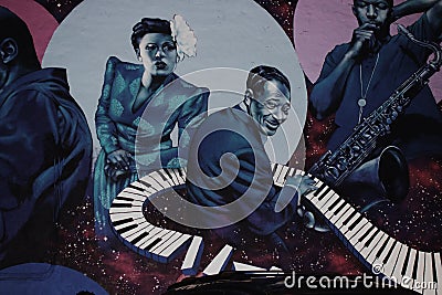 Boogie woogie & x28;early piano blues form& x29; Editorial Stock Photo