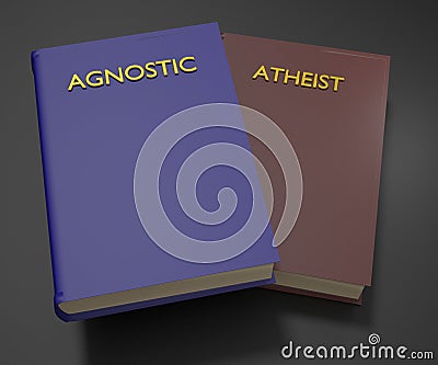 The book of agnostic and atheist Stock Photo